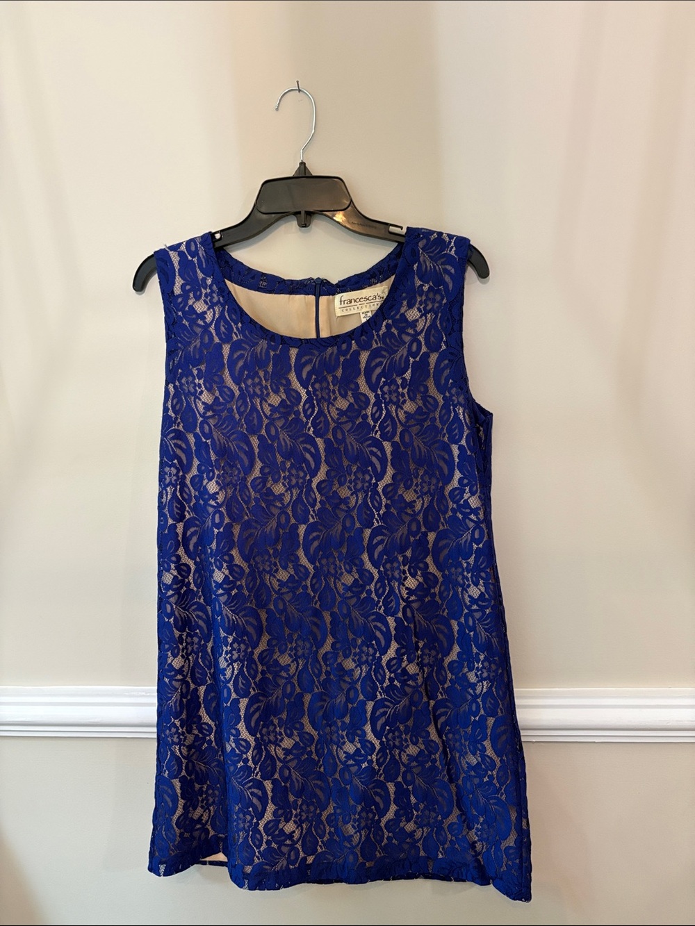 Francesca's Collections Cobalt Blue Lace Sleeveless Shift